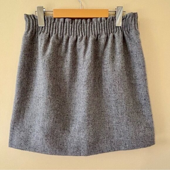J.Crew| Classic Grey A-Line Women’s Skirt Elastic Waist Pockets Wool Blend Sz 4 - Picture 3 of 8